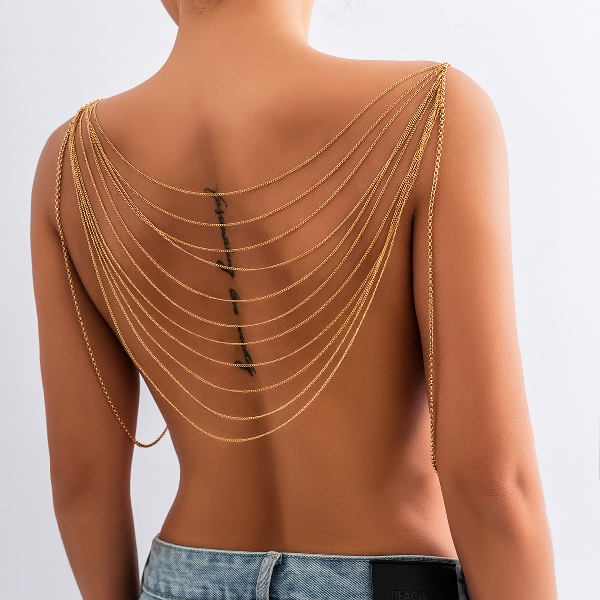 Body Jewelry Harness - クラシック多層タッセルボディチェーン女性 2023 クリエイティブゴールドカラーメタル胸チェーンファッションガールチャームジュエリーギフト