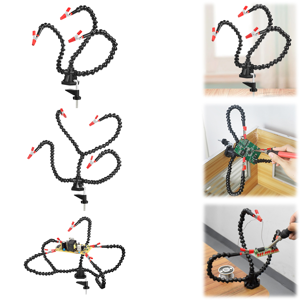 Body Jewelry Tool - デスククランプはんだ付けサードハンドツール 3/4/5 個フレキシブルアーム PCB ホルダースタンド電子修理はんだ付けジュエリー工芸品