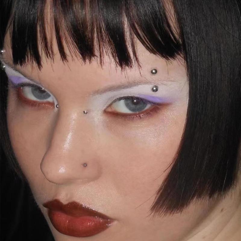 Body Jewelry Waterproof - 321 個非ピアスリップスタッドステッカー自己粘着防水再利用可能な偽リップネイル眉毛鼻リングボディへそジュエリー