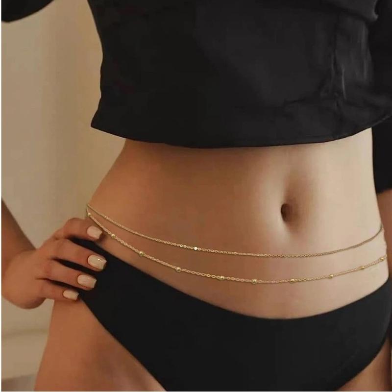 Body Jewelry Waterproof - 女性のためのウエストチェーン防水 1/2/3 層ベリーチェーンビーチビキニウエストボディチェーンジュエリーエレガンス多用途アクセサリー