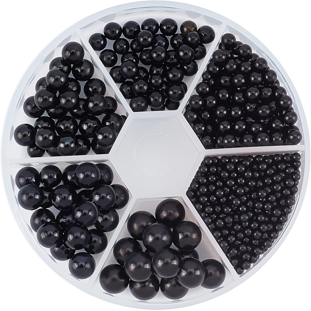 Body Jewelry Organizer - 1100個入り 3/4/5/6/7/8mm ブラック丸ビーズセットボックスは、DIYブレスレット作成用の小さなギフトや花瓶の詰め物として使用できます。