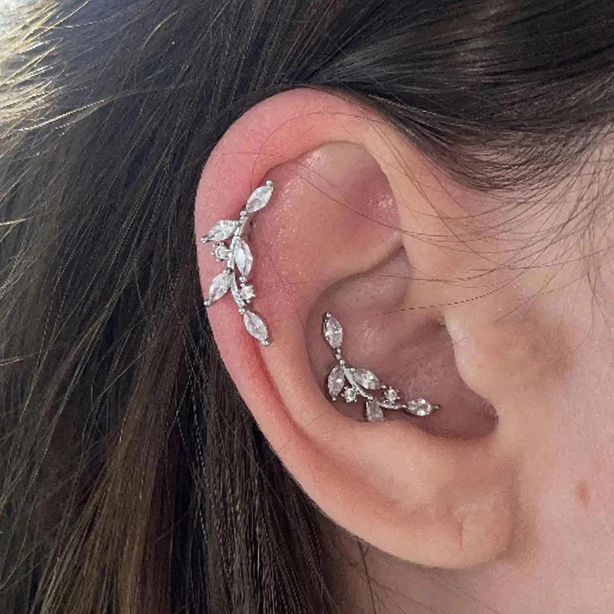 Body Jewelry Flat Back - 1PC 20G 軟骨ヘリックスイヤリング ホースアイキュービックジルコニア ステンレス鋼 フラットヘッド