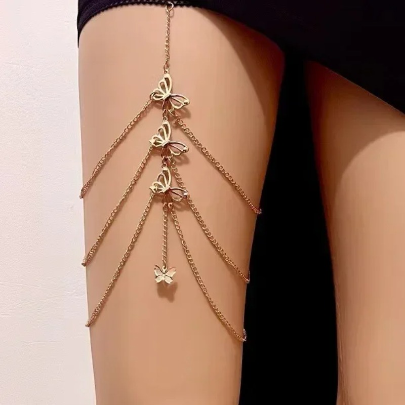 ボヘミアンクリスタルタッセル多層太ももチェーン レディース用 - Body Jewelry Thigh Chain のレビューと価格