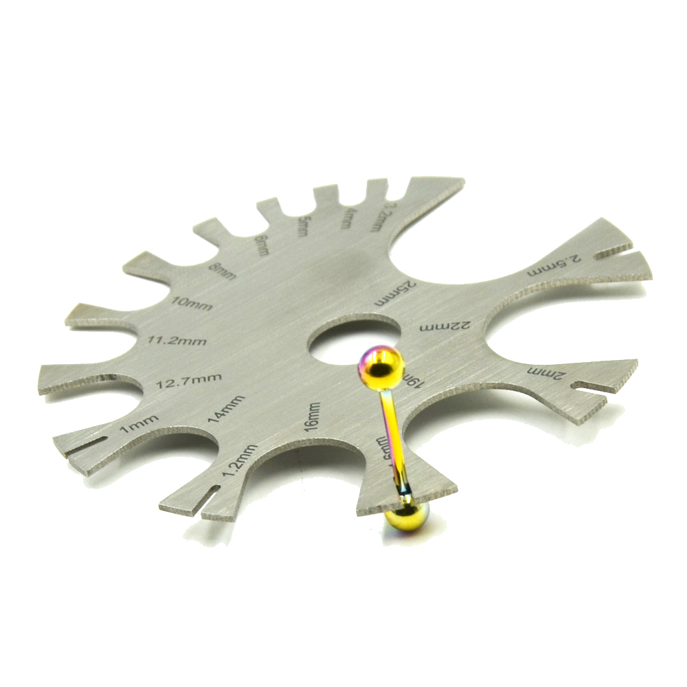 ステンレススチールゲージホイール腹舌バーベルボディピアスジュ - Body Jewelry Gauge To Mm のレビューと価格