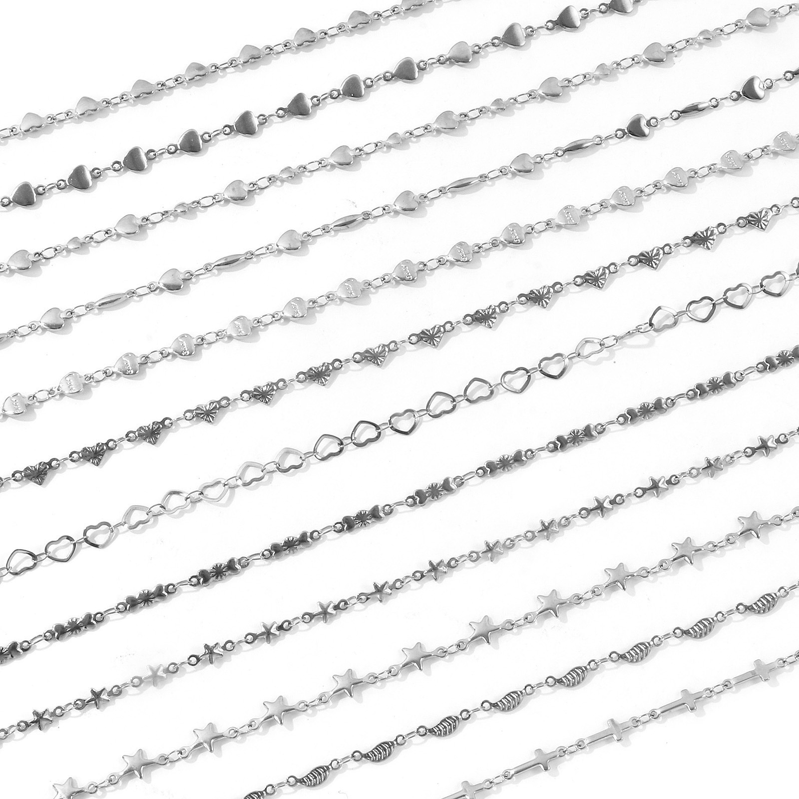 1pc 甘い手作りハートリンクチェーンボディウエストベリーチ - Body Jewelry Waterproof のレビューと価格
