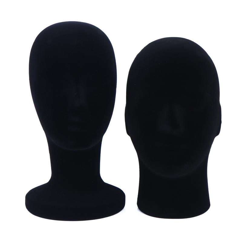 (Ce14)黒いベルベット製マネキンヘッド、頭囲52cm、フ - Body Jewelry Shop のレビューと価格