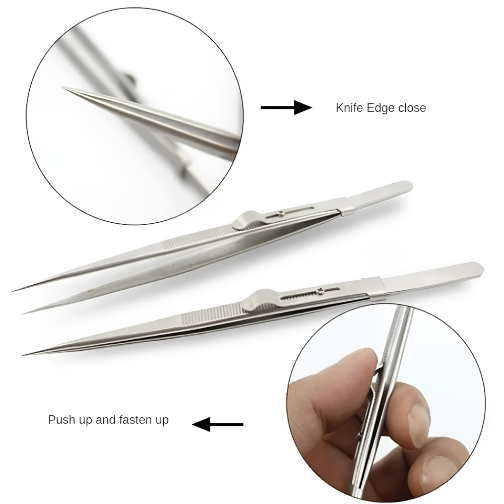 調整可能な帯電防止ステンレス鋼ピンセット,スライディングロッ - Body Jewelry Tool のレビューと価格