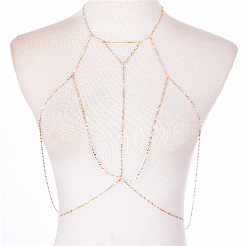 マルチレイヤーハーネスvネックレス,女性用チェーンジュエリー - Body Jewelry Harness のレビューと価格