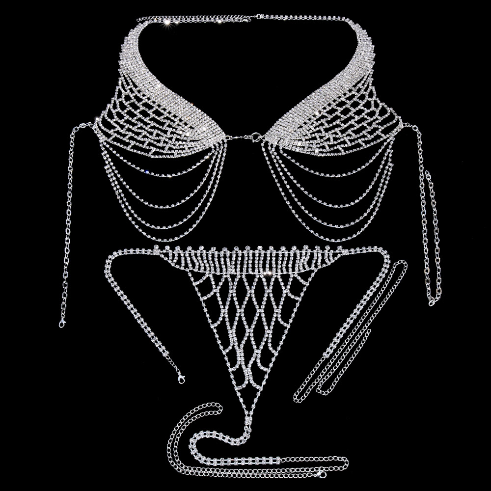 Stonefans-女性のためのラインストーンブラとひもセッ - Body Jewelry Harness のレビューと価格