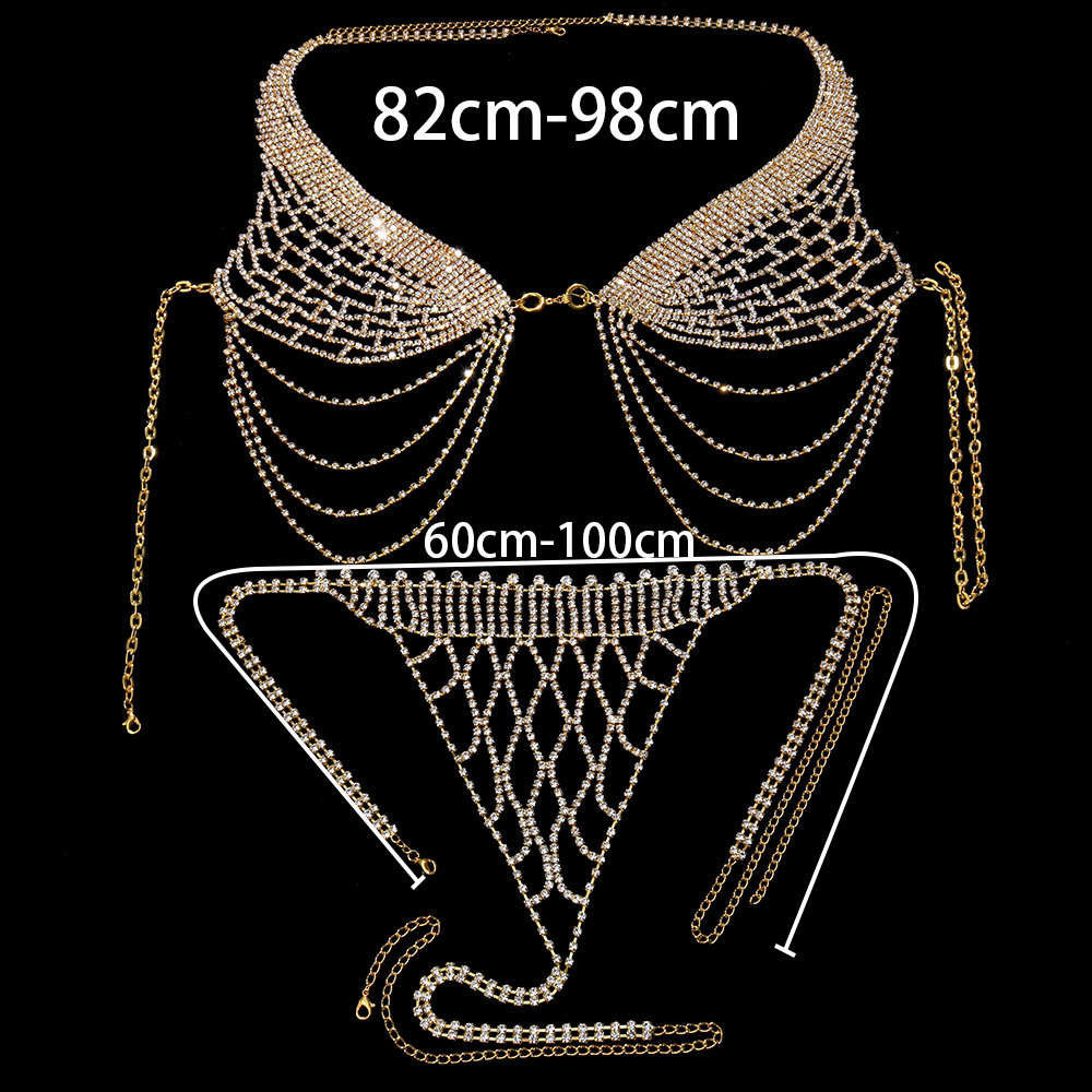Stonefans-女性のためのラインストーンブラとひもセッ - Body Jewelry Harness のレビューと価格