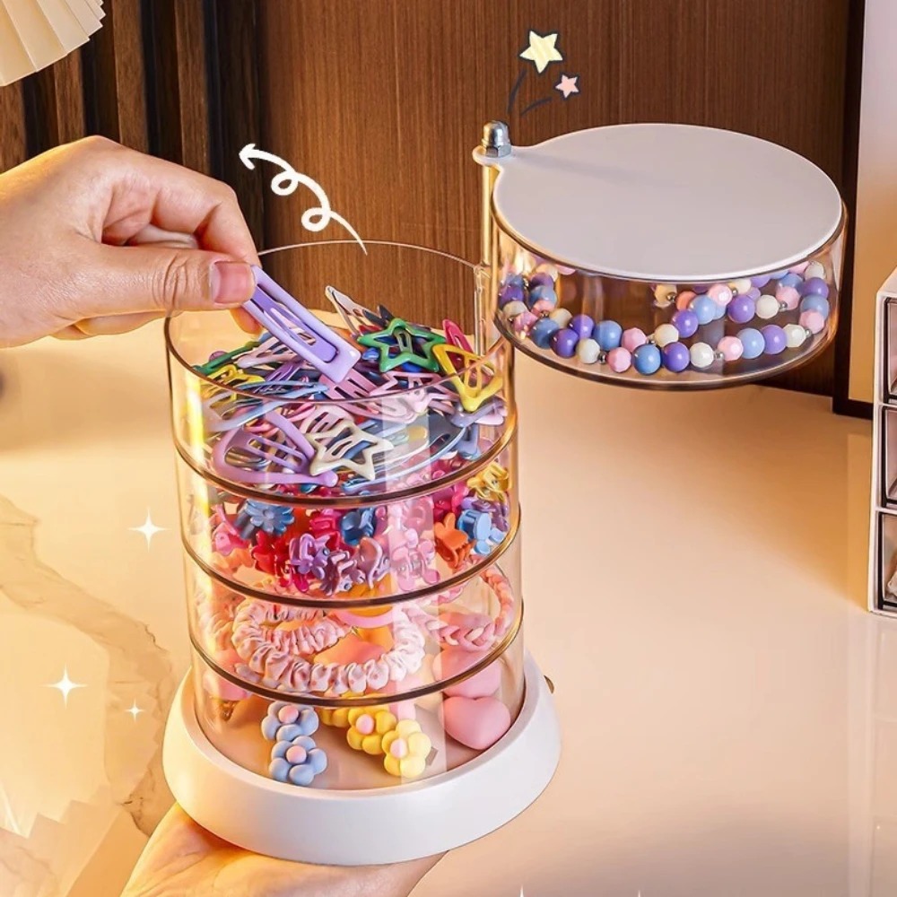360度回転式クリアヘアアクセサリーオーガナイザー、コンパク - Body Jewelry Organizer のレビューと価格