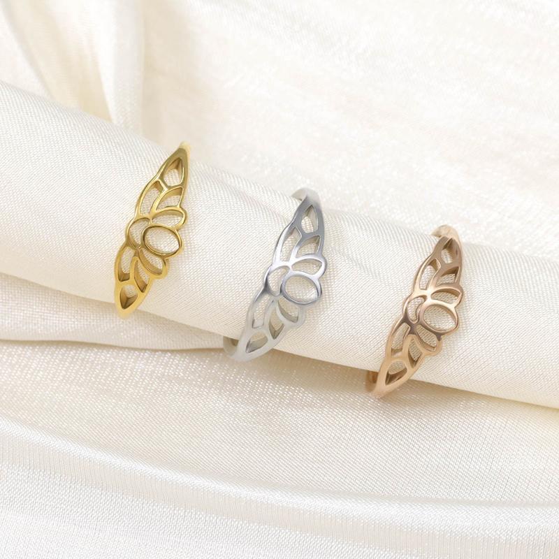 調整可能な弓型中空蓮の花デザインのトゥリング、防水ステンレス - Body Jewelry Waterproof のレビューと価格