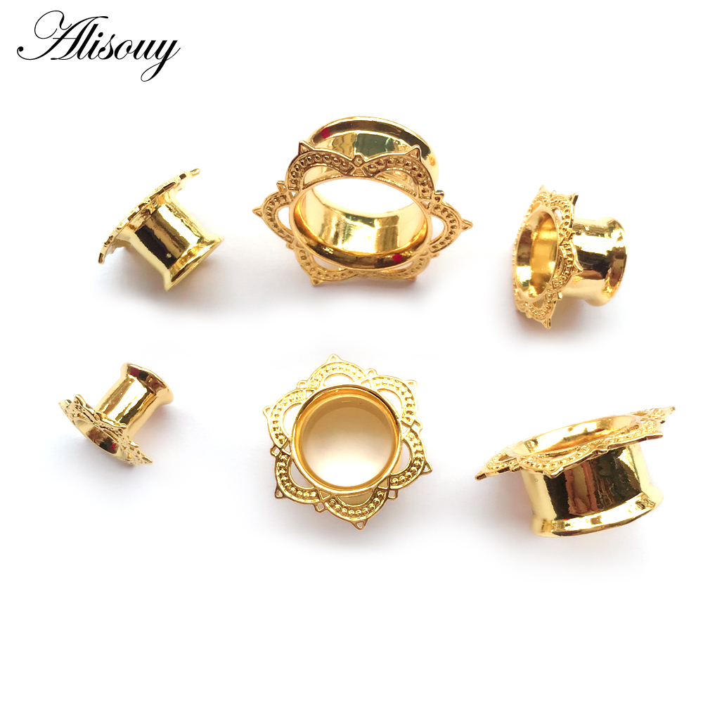 Alisouy 2 個ゴールドカラープラグ & トンネル耳ジ - Body Jewelry Gauge To Mm のレビューと価格
