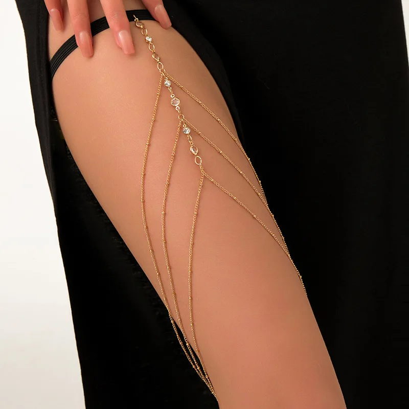 ファッション夏ボヘミアン太ももチェーンシンプルなセクシーなボ - Body Jewelry Thigh Chain のレビューと価格