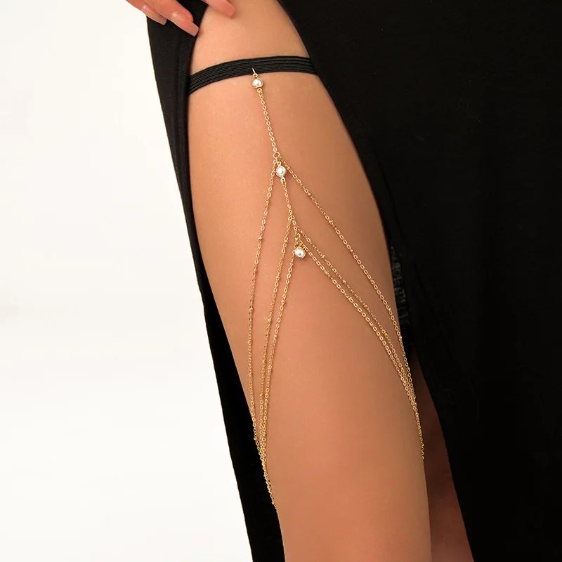 ファッション夏ボヘミアン太ももチェーンシンプルなセクシーなボ - Body Jewelry Thigh Chain のレビューと価格