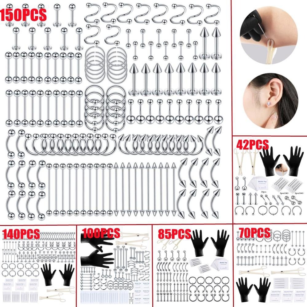 150/140/85/70/42個入りボディピアスキット ジ - Body Jewelry Tool のレビューと価格