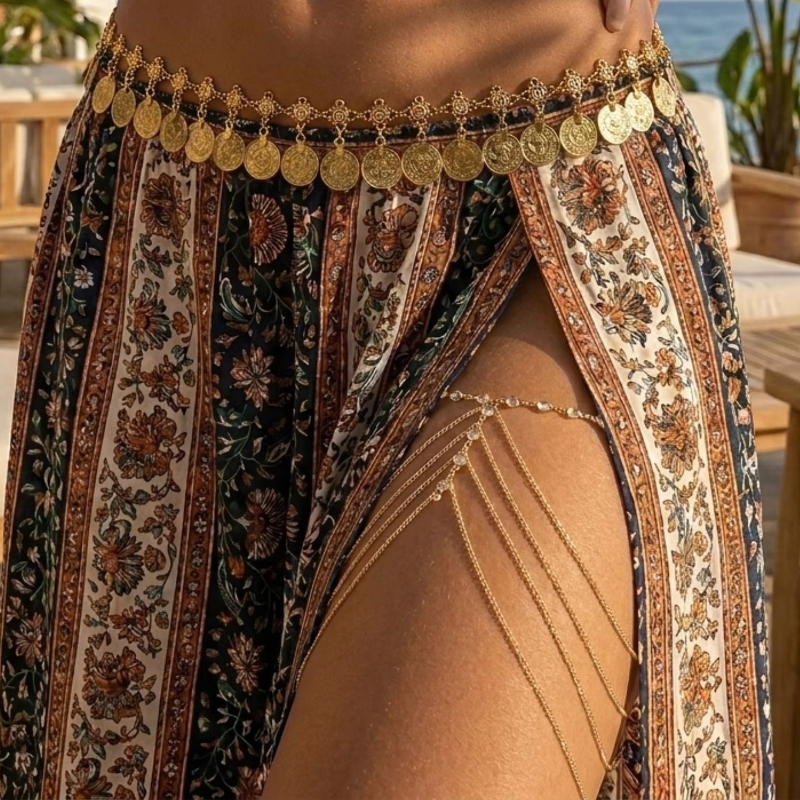 セクシーなクリスタルビーズ多層レッグ太ももチェーン女性用サマ - Body Jewelry Thigh Chain のレビューと価格