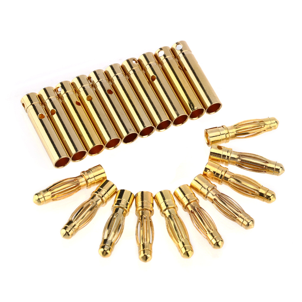 10ペア 4mm バレットバナナプラグ 金メッキバナナオスメ - Body Jewelry 4 U のレビューと価格