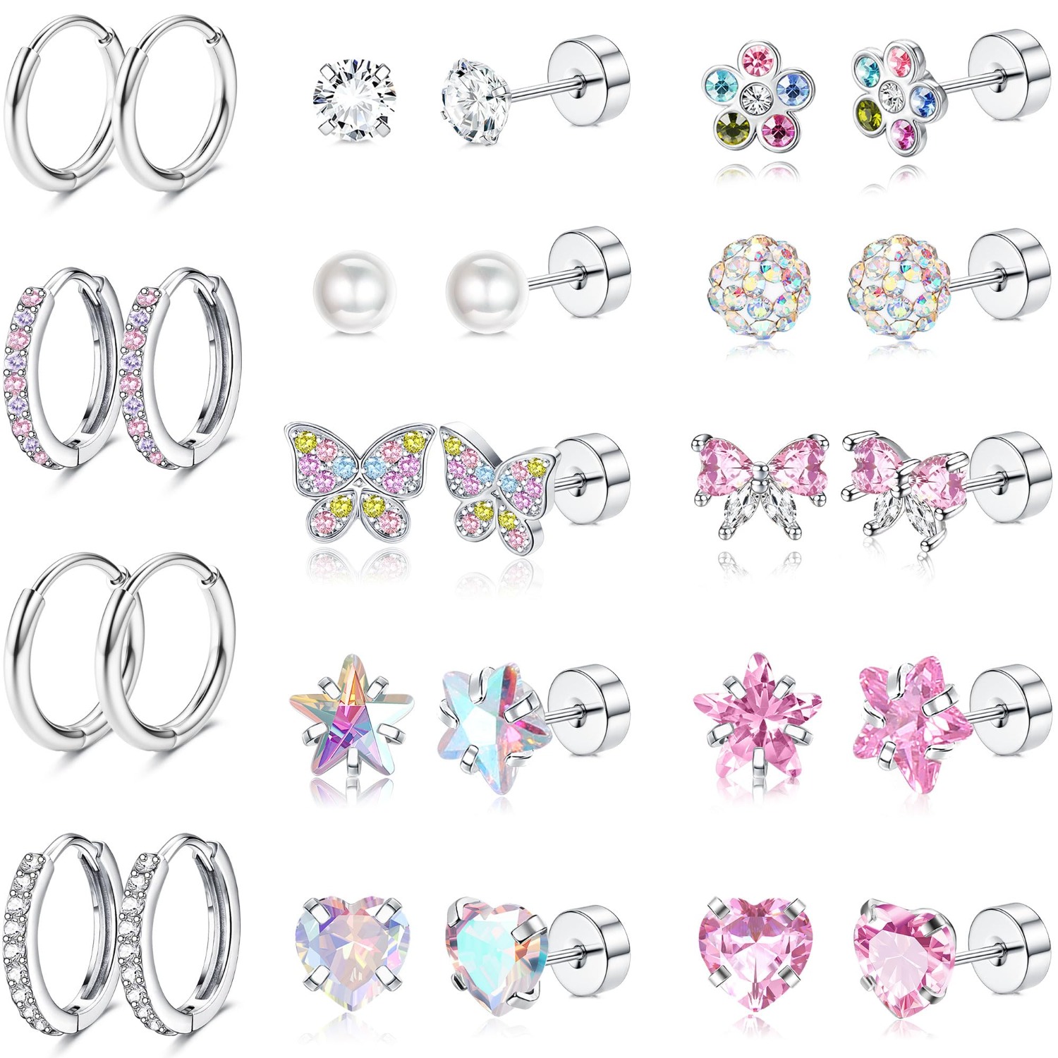 Bobisty 1 ペアイヤリング女性用サージカルスチールス - Body Jewelry Flat Back のレビューと価格