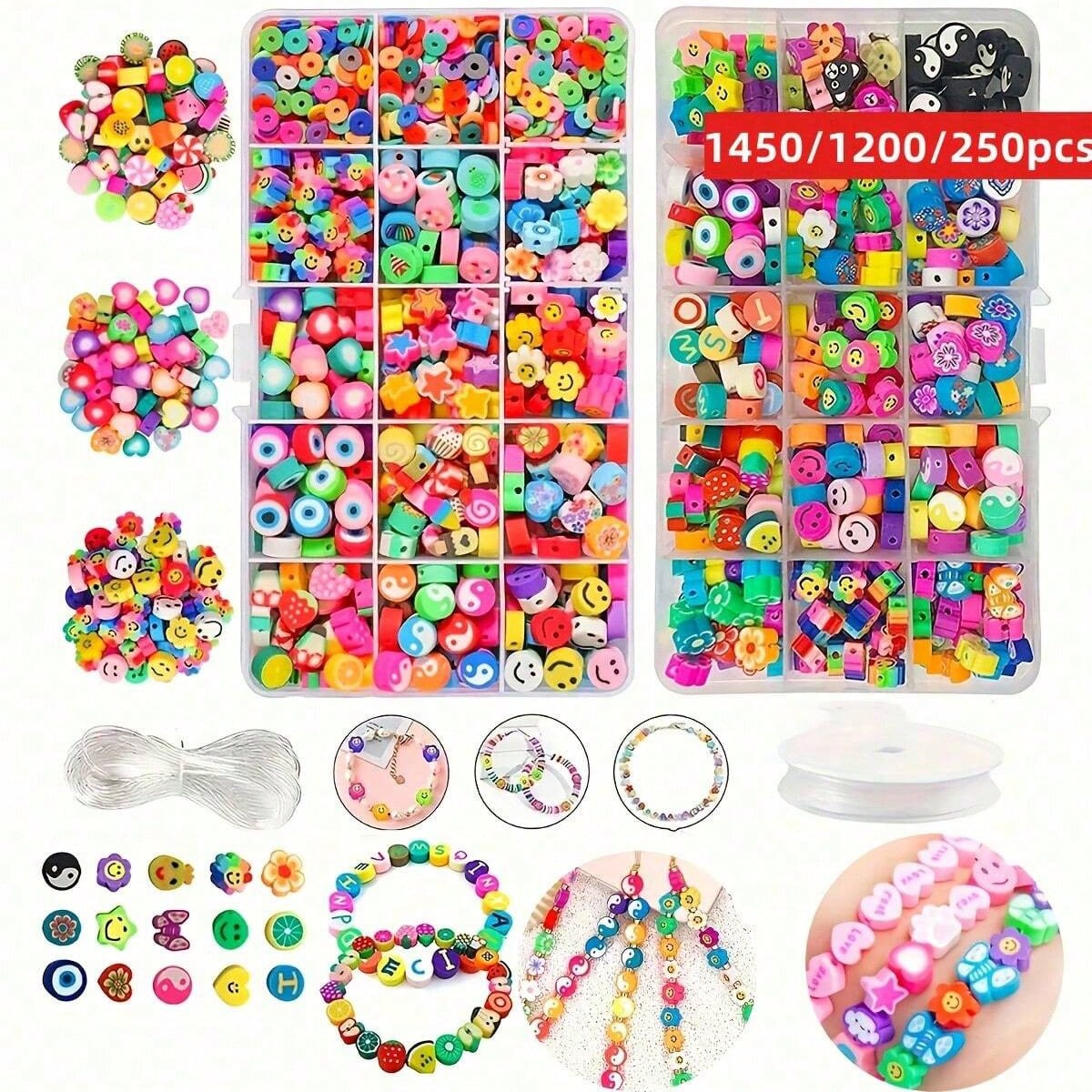 1450/1200/250個入りポリマークレイビーズセット、 - Body Jewelry Organizer のレビューと価格