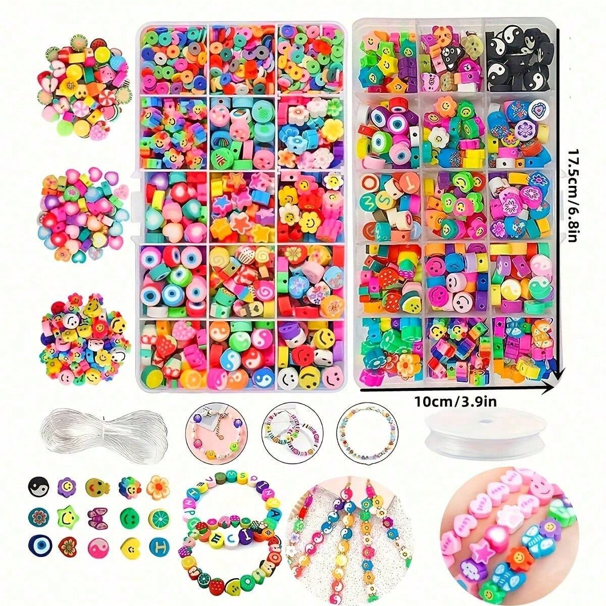 1450/1200/250個入りポリマークレイビーズセット、 - Body Jewelry Organizer のレビューと価格