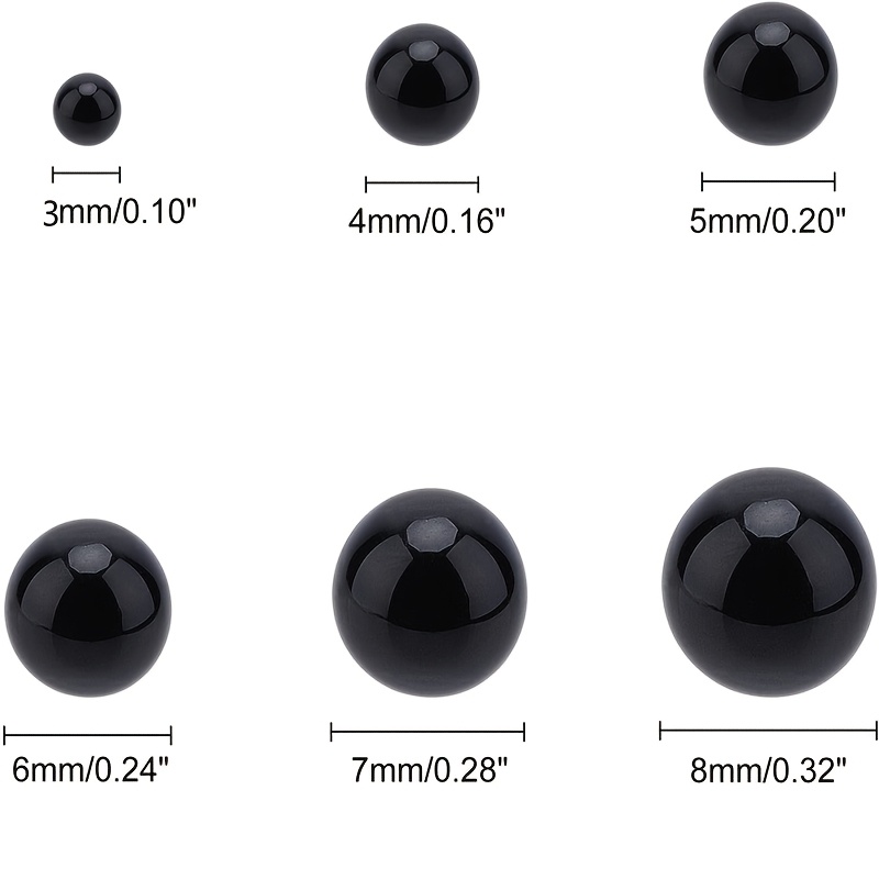 1100個入り 3/4/5/6/7/8mm ブラック丸ビーズ - Body Jewelry Organizer のレビューと価格