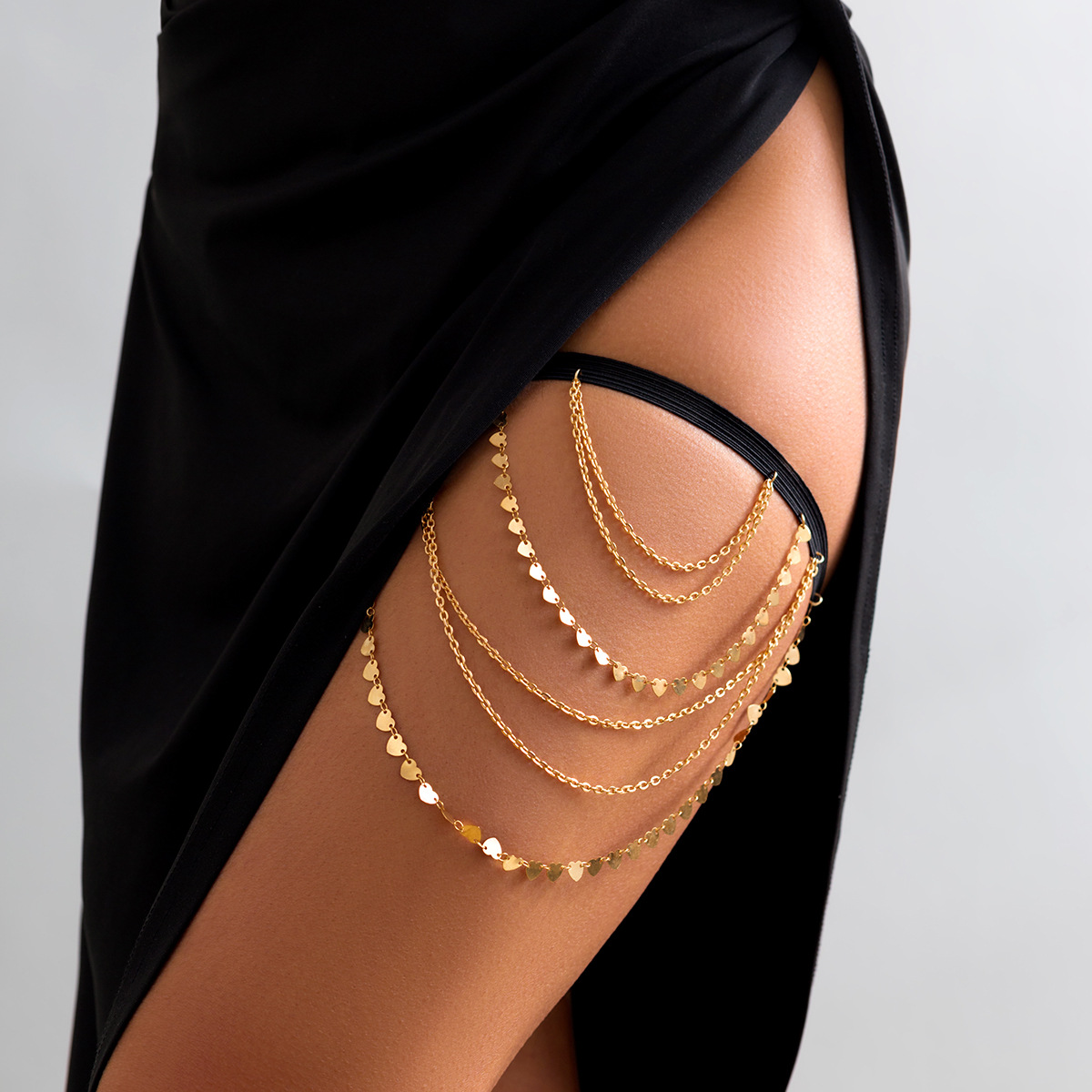 太ももチェーン多層爪型メタル弾性フェイクパールビーチバンドセ - Body Jewelry Thigh Chain のレビューと価格