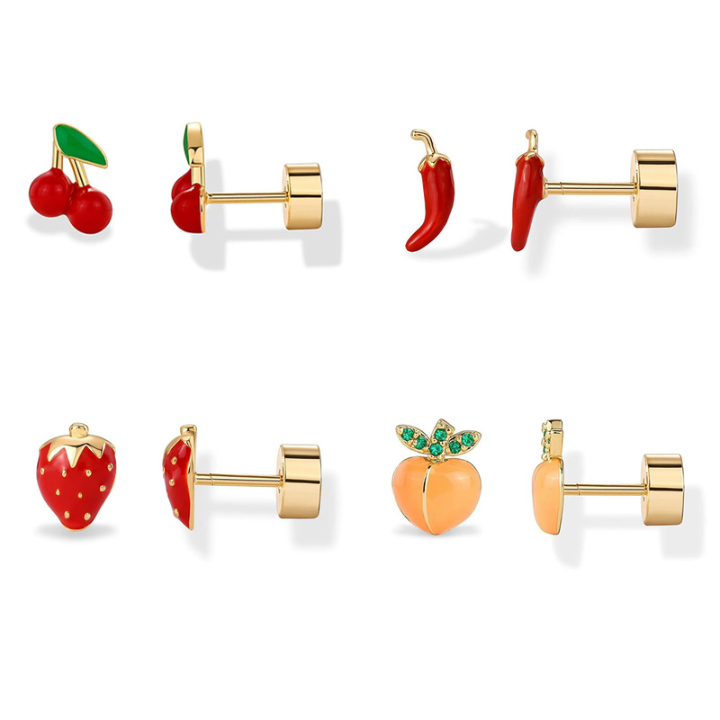 2 個軟骨イヤリングスタッド女性のためのサージカルスチールフ - Body Jewelry Flat Back のレビューと価格