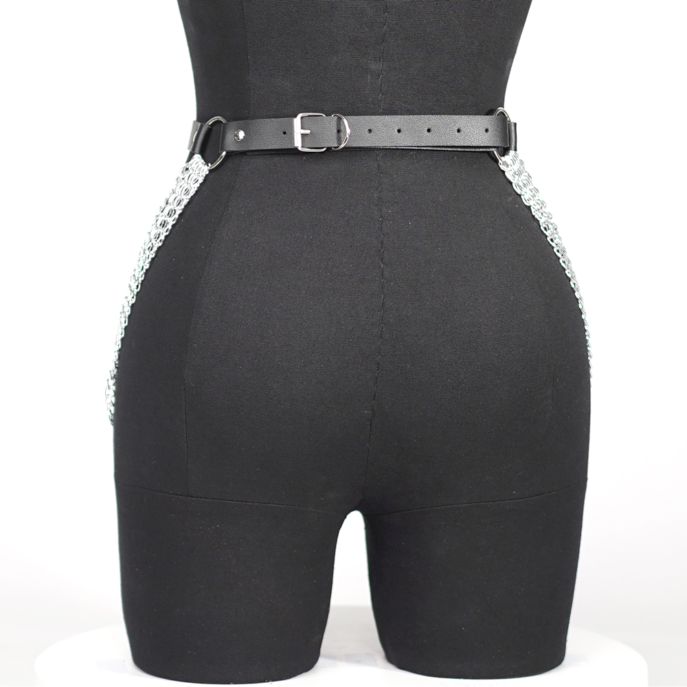女性用パンクゴシックPUレザーウエスト・太ももハーネスガータ - Body Jewelry Thigh Chain のレビューと価格