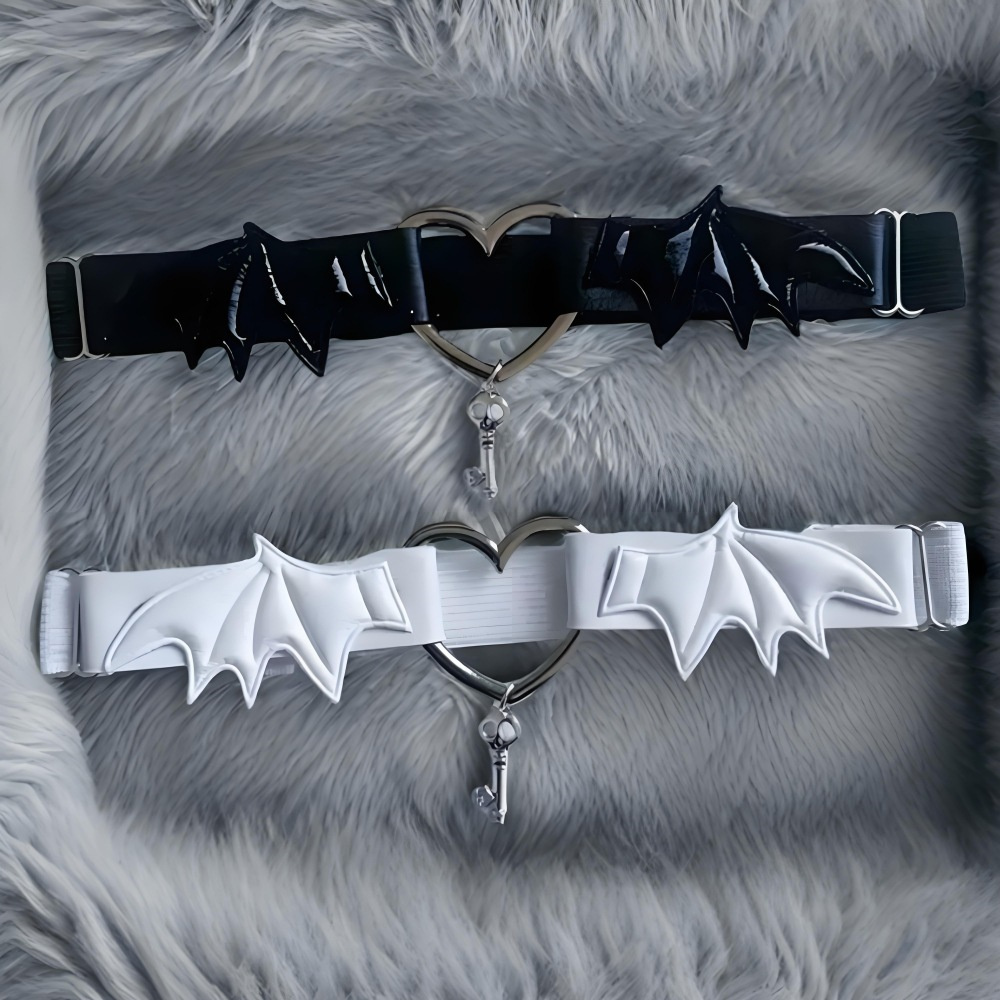 ゴシック原宿ブラックハートウィングレッグチェーンガーター調節 - Body Jewelry Thigh Chain のレビューと価格