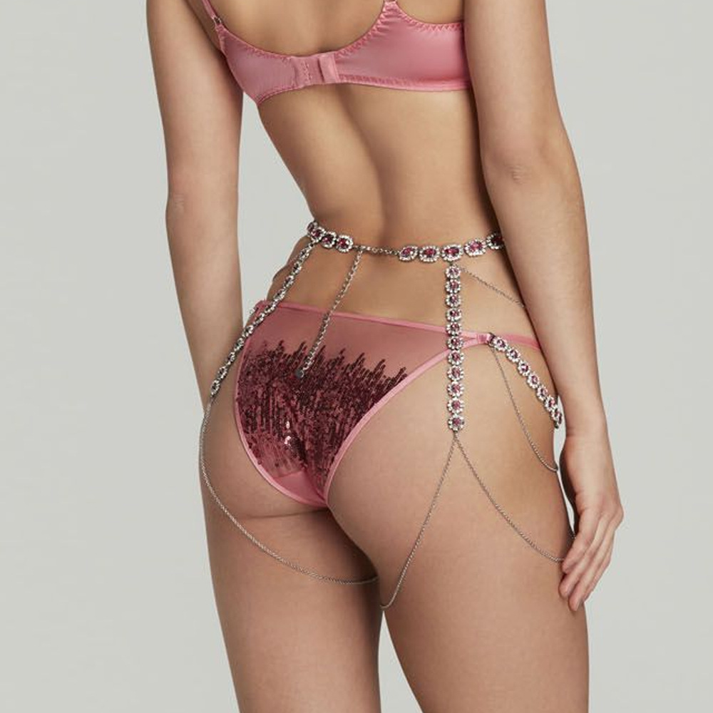 Stonefans-女性のためのラウンドピンクのハイチェーン - Body Jewelry Thigh Chain のレビューと価格