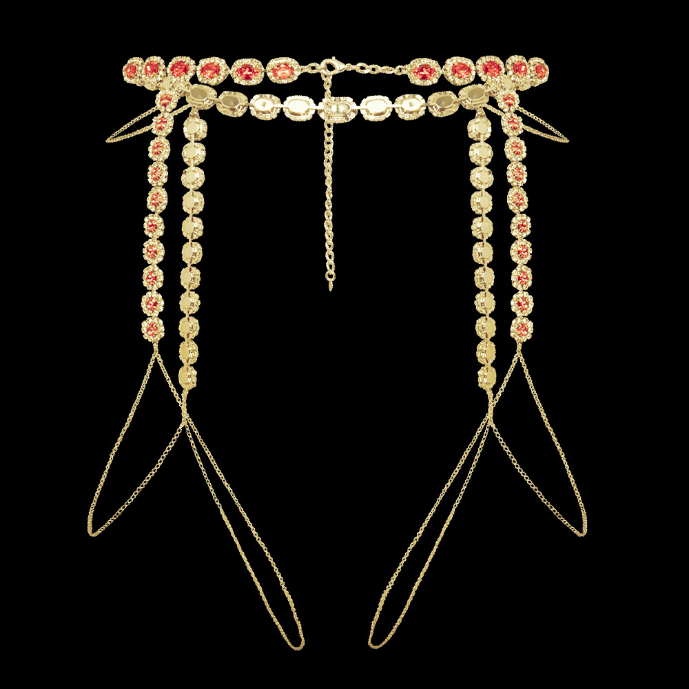 Stonefans-女性のためのラウンドピンクのハイチェーン - Body Jewelry Thigh Chain のレビューと価格