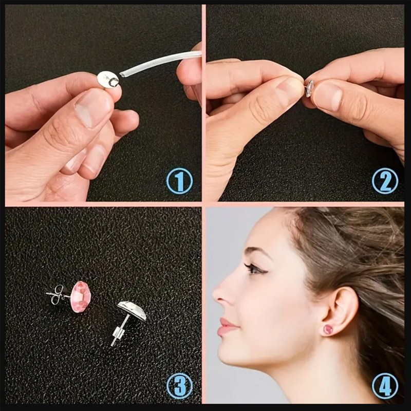 1セットボックスイヤーフックシングルループ耳栓セット手作りD - Body Jewelry Organizer のレビューと価格