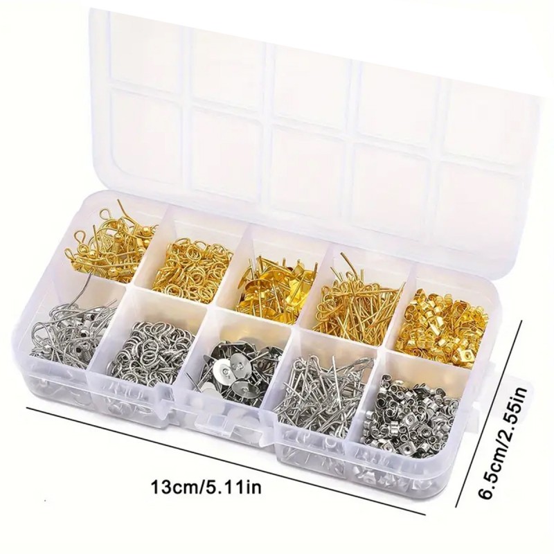 1セットボックスイヤーフックシングルループ耳栓セット手作りD - Body Jewelry Organizer のレビューと価格